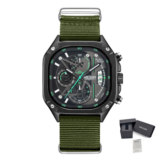 MEGIR 2217 Tonneau Chronograph Watch